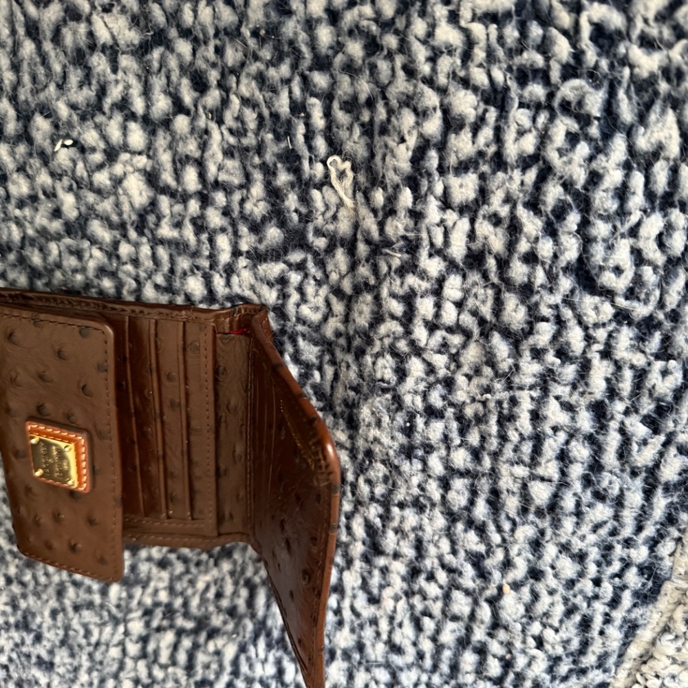Dooney & Bourke Ostrich Collection, Brown Wallet - Picture 3 of 5